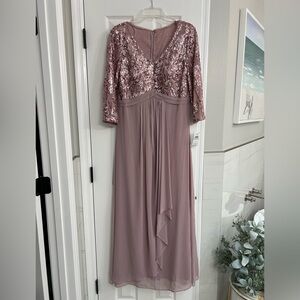 ALEX EVENINGS BLUSH V-neck Empire Waist Gown Sz. 8